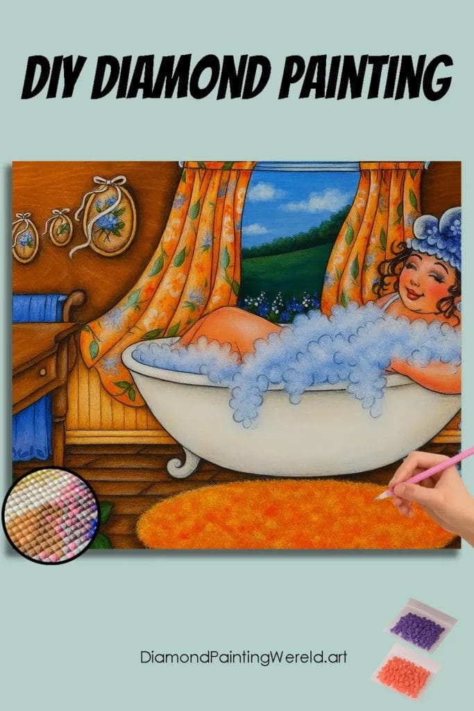 Dame in Bad 1 Diamond Painting Wereld 1324445 pin diamond painting paintingscart DIY diamond Painting Wereld