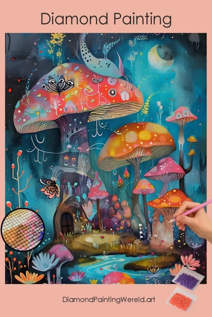Kleurrijke Psychedelische Wereld 1 Diamond Painting Wereld Colorful Psychedelic World