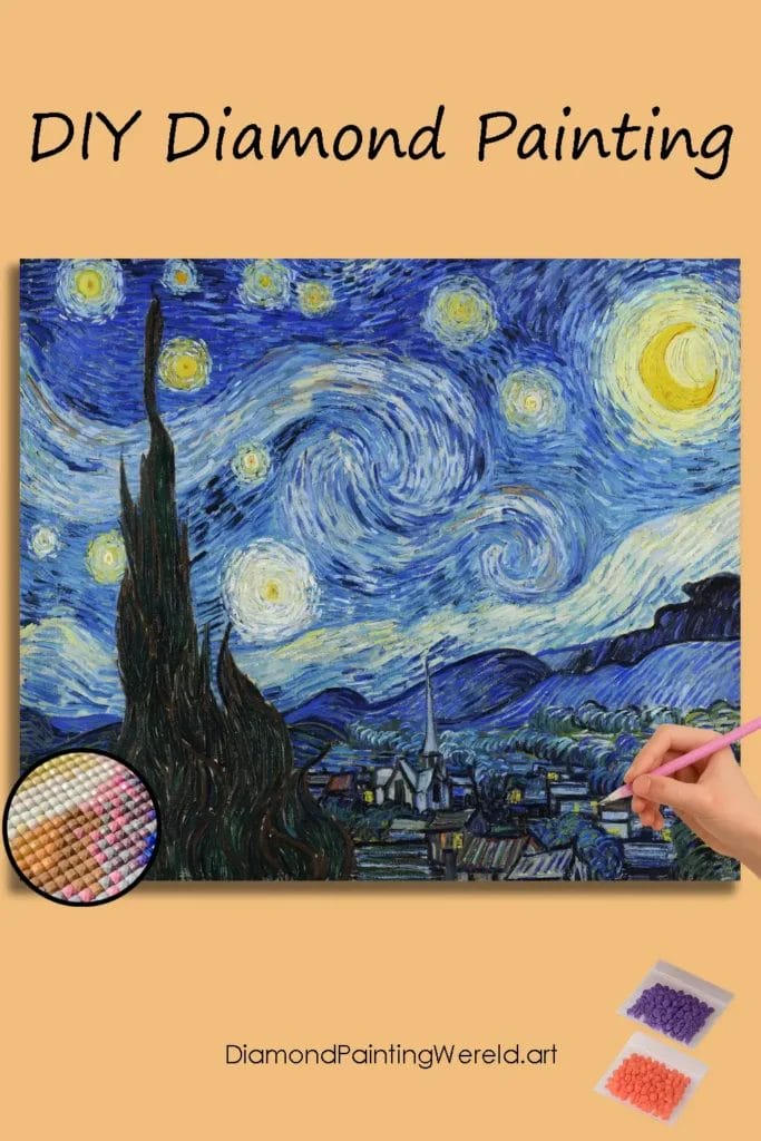 Sterrennacht - Van Gogh 1 Diamond Painting Wereld 549166 pin diamond painting paintingscart DIY diamond Painting Wereld