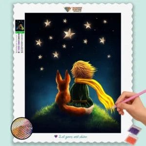Junge und Fuchs (Nacht, Sterne)