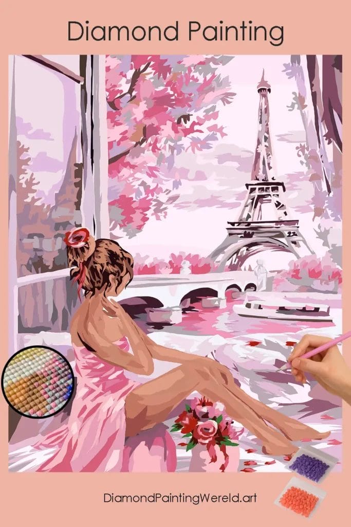Elegante Parijse voor de Eiffeltoren 1 Diamond Painting Wereld 561814 pin diamond painting paintingscart DIY diamond Painting Wereld