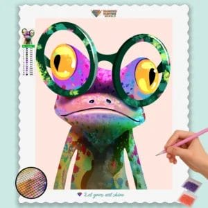 Bunter Frosch mit Großer Brille