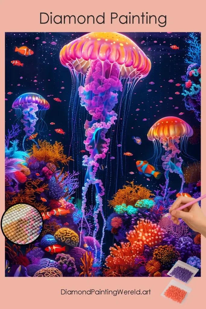 Psychedelische Kwal 1 Diamond Painting Wereld psychedelic jellyfish