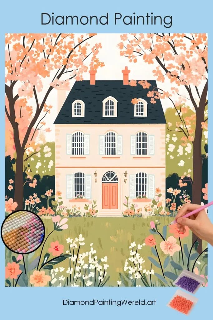 Bloemenhuis 1 Diamond Painting Wereld 873744 pin diamond painting paintingscart DIY diamond Painting Wereld