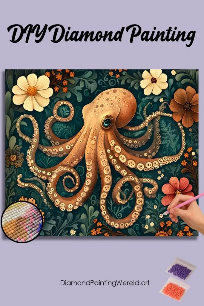 Kleurrijke Octopus 1 Diamond Painting Wereld 873745 pin diamond painting paintingscart DIY diamond Painting Wereld