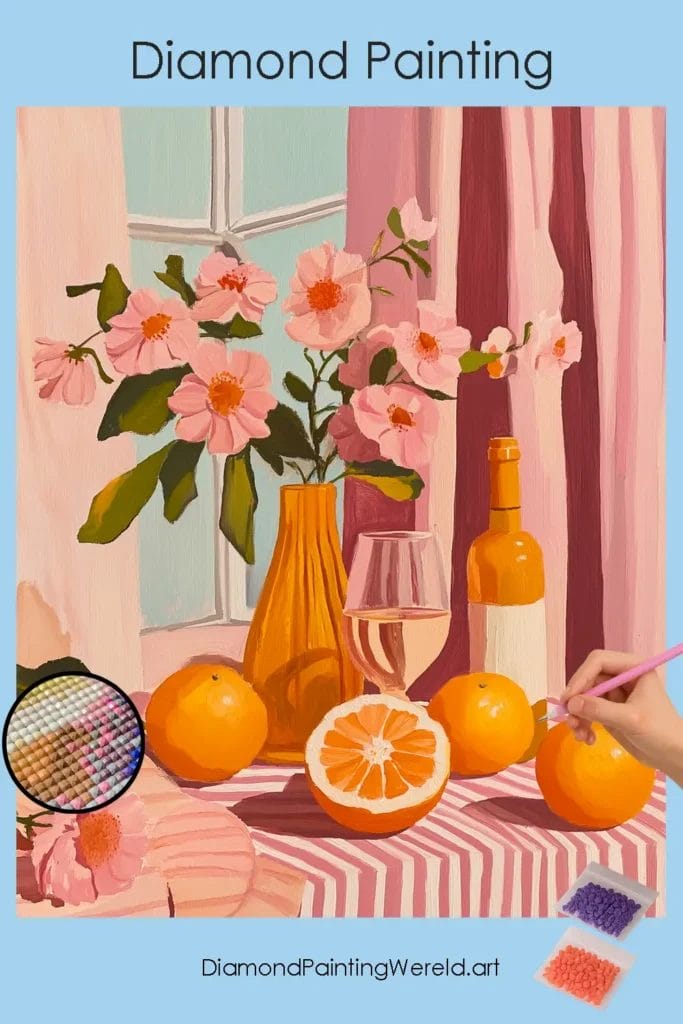 Exotische Orangen und Blumen