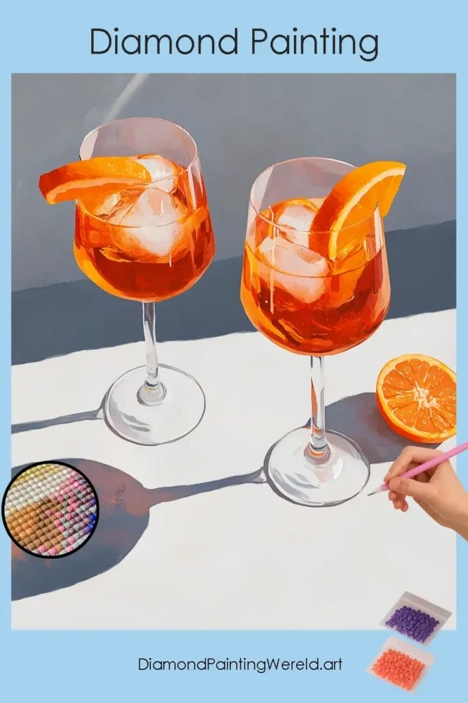 Zomercocktails op Tafel 1 Diamond Painting Wereld 876138 40x50 pin diamond painting paintingscart DIY diamond Painting Wereld