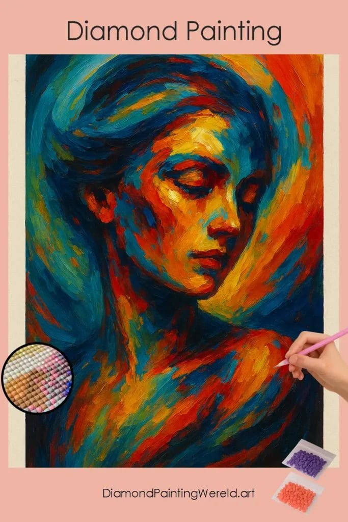 Abstract Portret in Gedurfde Kleuren 1 Diamond Painting Wereld Abstract_Portrait_in_Bold_Hues