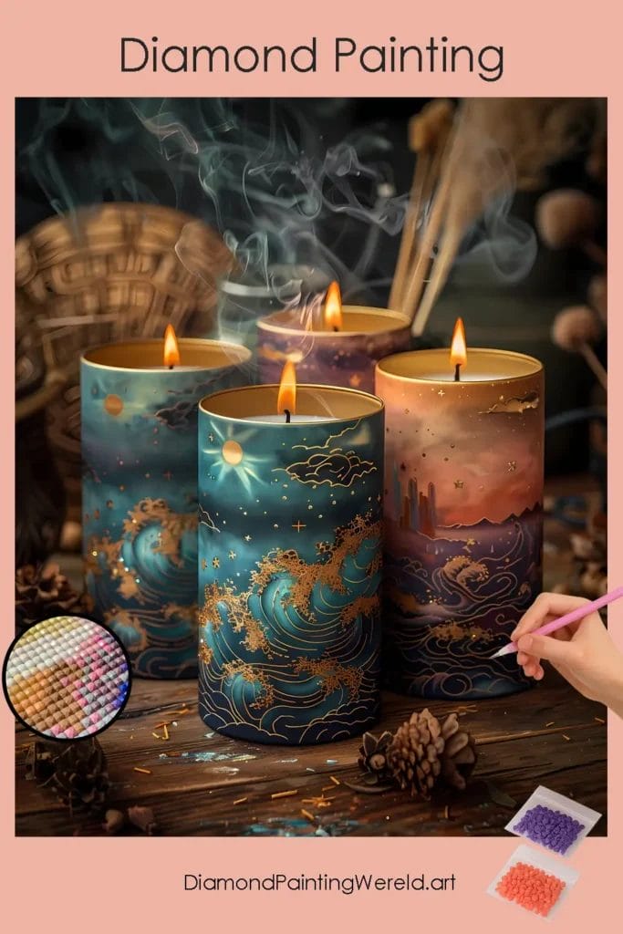 Kleurrijke Kaarsen 1 Diamond Painting Wereld Colorful Candles
