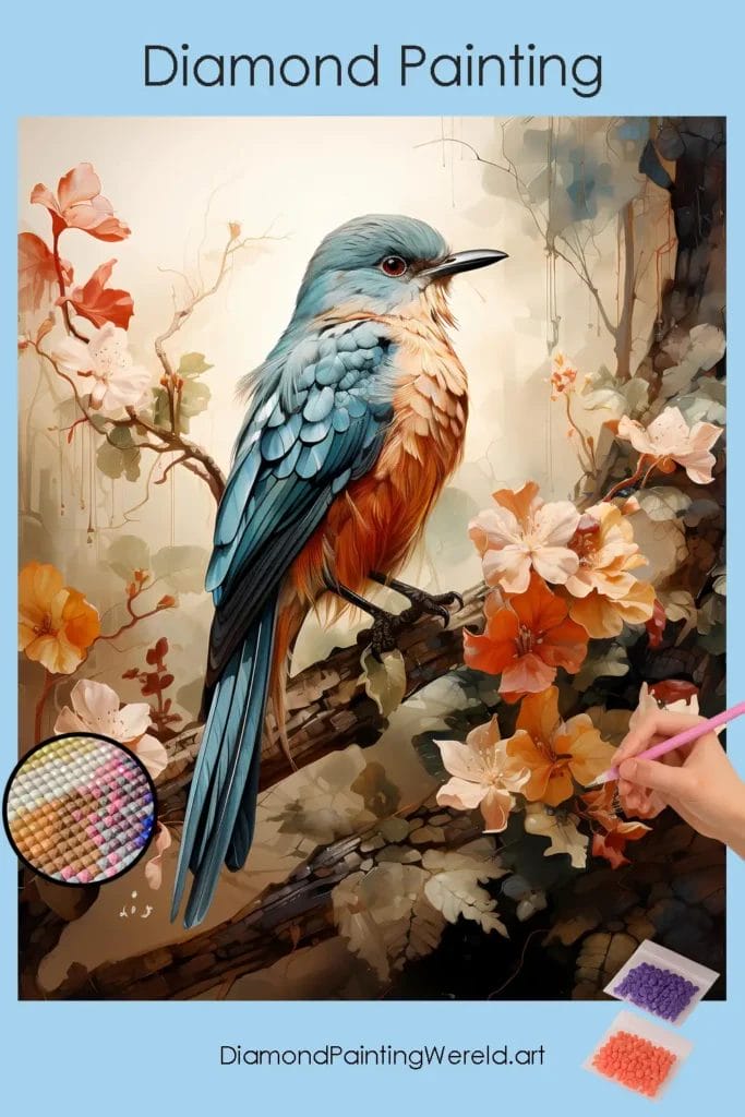 Kleurrijke Mus in de Jungle 1 Diamond Painting Wereld Colorful Sparrow in Jungle