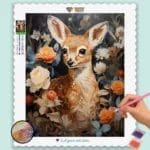 Fawn Deer and Flowers