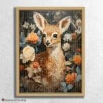 Fawn Deer and Flowers