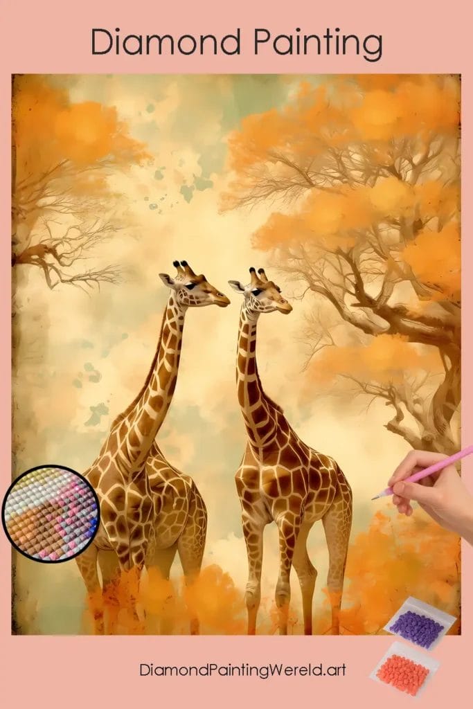 Twee Baby Giraffen 1 Diamond Painting Wereld Two Baby Giraffe