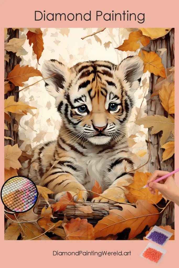 Schattige Babytijger 1 Diamond Painting Wereld Cute Baby Tiger