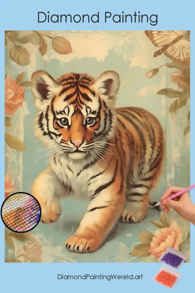 Baby Tijger 1 Diamond Painting Wereld Baby Tiger