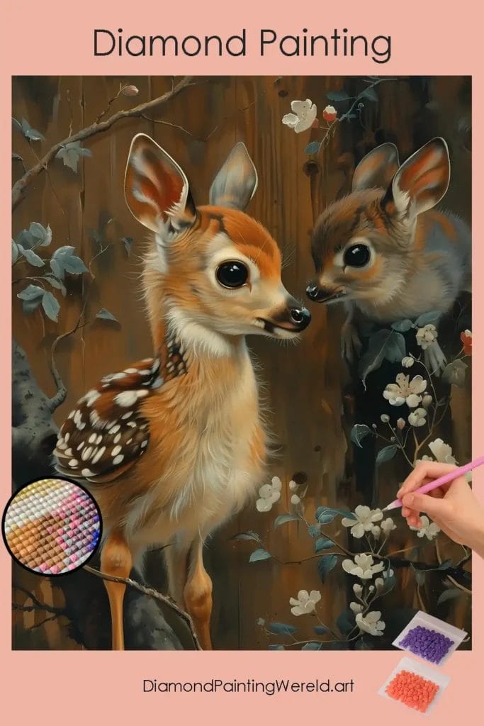 Lief Reekalfje 1 Diamond Painting Wereld Cute baby Deer