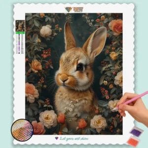 Cute Bunny and Flowers