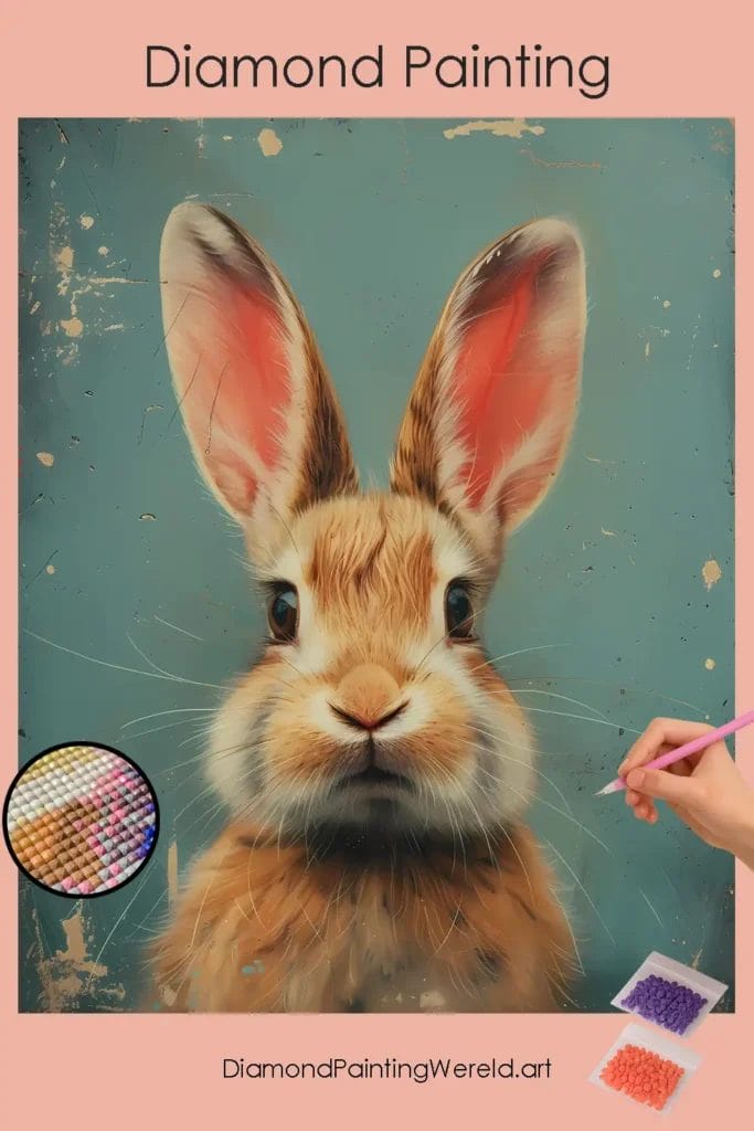 Lief Konijntje 1 Diamond Painting Wereld Cute Bunny