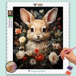 Baby Bunny and Flowers