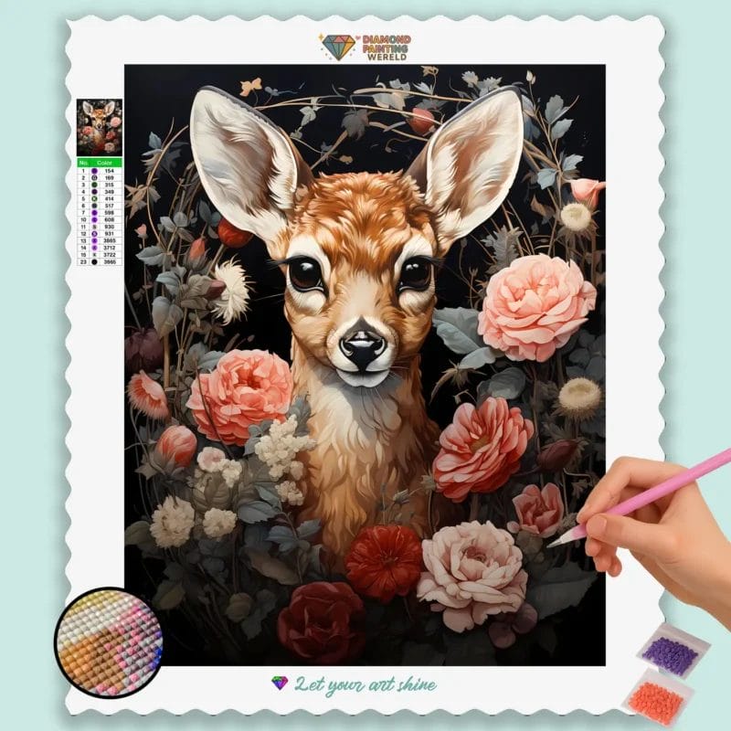 Flowers and Deer