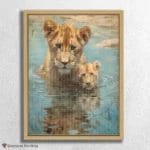 Baby Lions in Water
