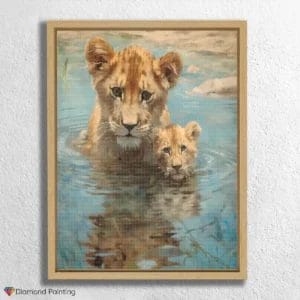 Baby Lions in Water