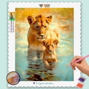 Baby Lion with Mother