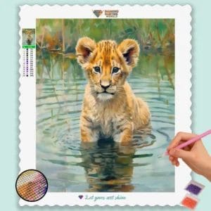 Baby Lion in Water