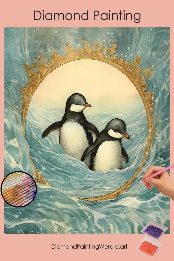 Babypinguïns 1 Diamond Painting Wereld Baby Penguins
