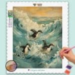 Penguin Surfing on Waves