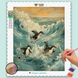 Penguin Surfing on Waves