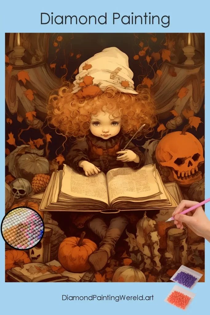 Schattige Baby Heks 1 Diamond Painting Wereld Cute Baby Witch