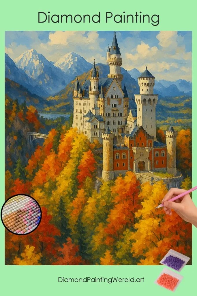 Beierse Herfst bij Kasteel Neuschwanstein 1 Diamond Painting Wereld Bavarian_Autumn_at_Neuschwanstein_Castle