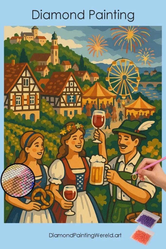 Beiers Festival aan de Rivier 1 Diamond Painting Wereld Bavarian_Festival_by_the_River