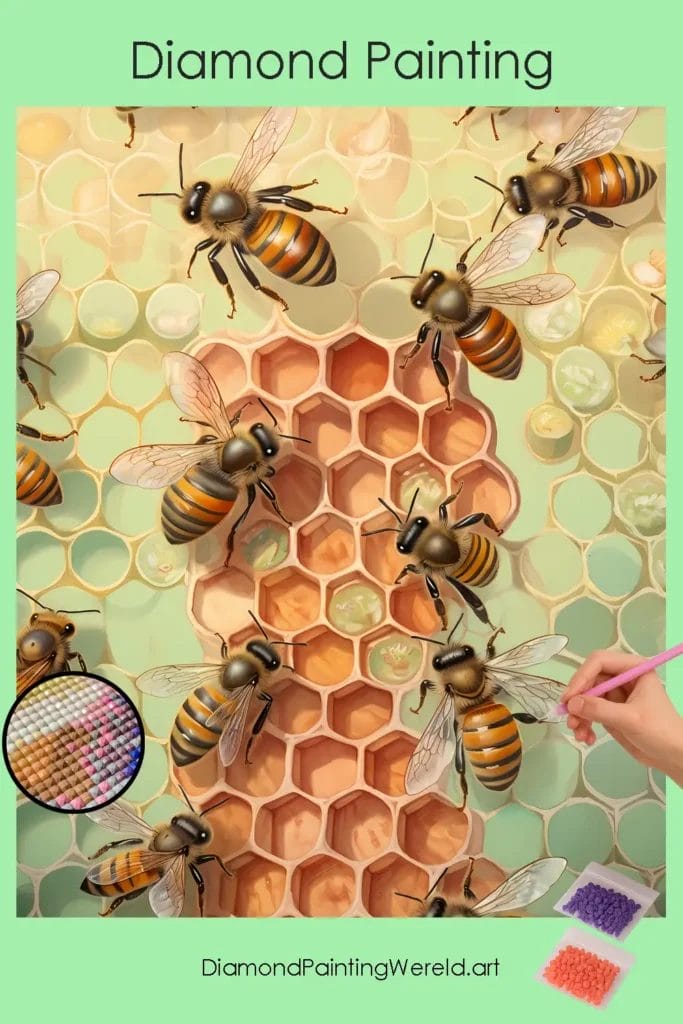 Bijen en Bijenkorf 1 Diamond Painting Wereld Bees and Beehive