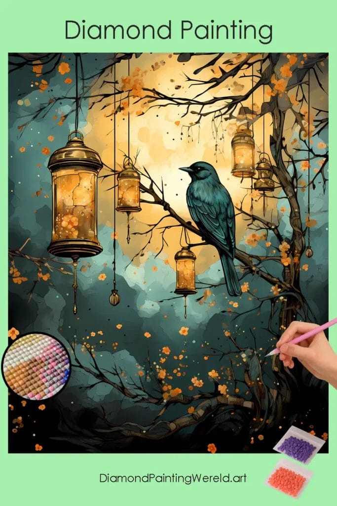 Abstract Vogelkijken 1 Diamond Painting Wereld Abstract Bird Watching