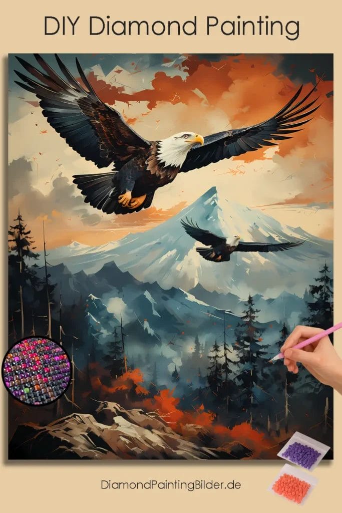 Adelaar Boven de Bergen 1 Diamond Painting Wereld Bird Watching 19474 pin diamond painting paintingscart 1 DIY diamond Painting Wereld