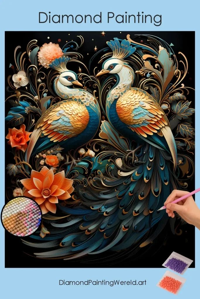 Pauwenkoppel 1 Diamond Painting Wereld Peacock Couple