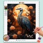 Crane and Flowers