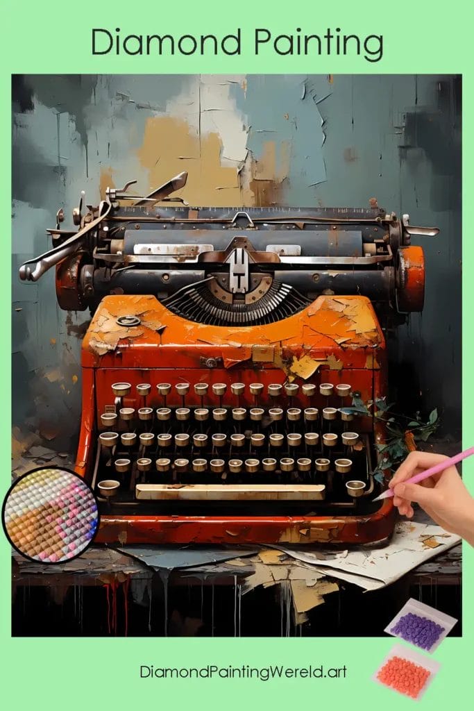 Typemachine 1 Diamond Painting Wereld Typewriter