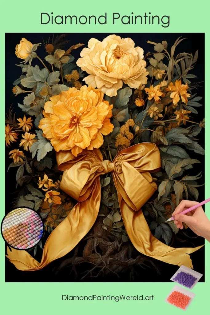 Botergele Bloemen 1 Diamond Painting Wereld Butter Yellow Color Flowers