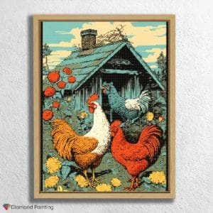 Cock and Hen, Cartoon Style