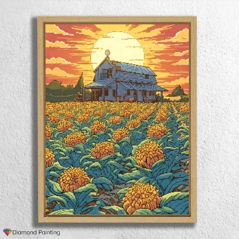 Flower Field and House