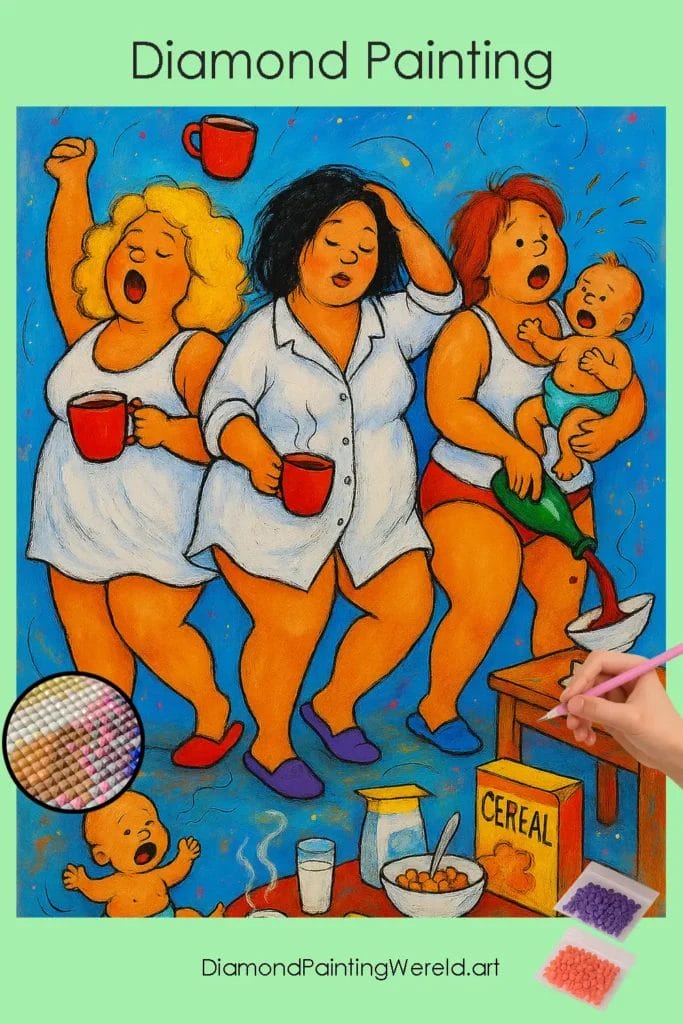 Chaotische Ochtend in de Keuken 1 Diamond Painting Wereld Chaotic_Morning_in_the_Kitchen