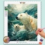 White Polar Bear in Sea