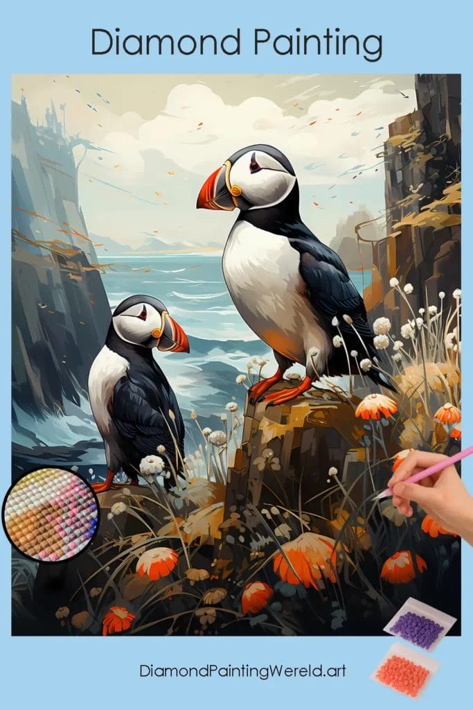 Schattige Arctische Vogels 1 Diamond Painting Wereld Cute Arctic Birds