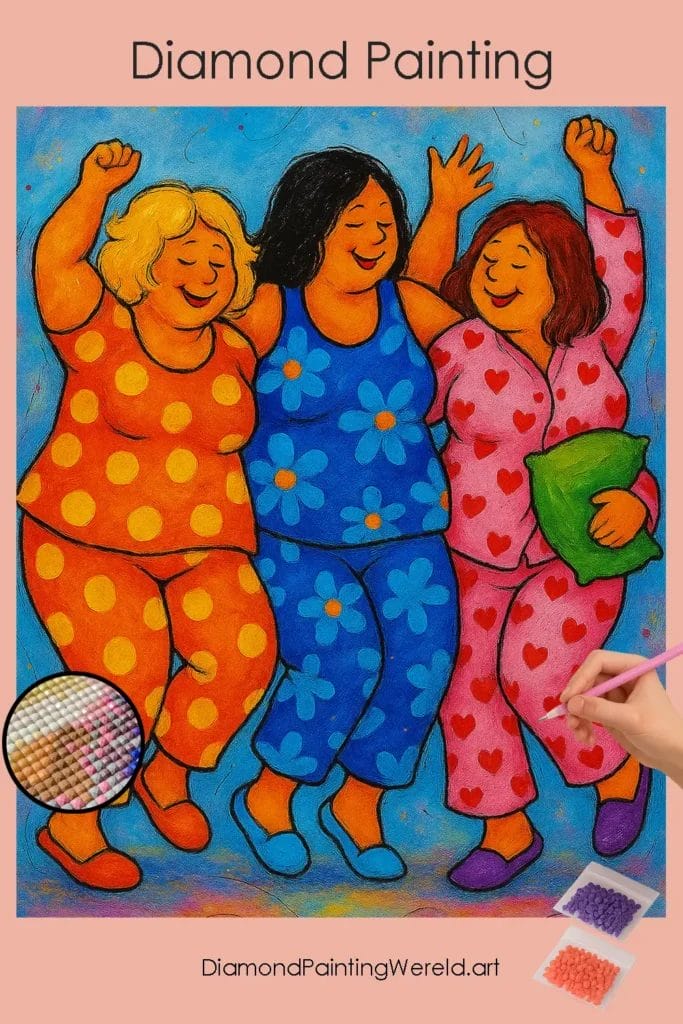 Leuke Curvy Dames – Nachtfeest 1 Diamond Painting Wereld Cute_Curvy_Ladies_ Night Party
