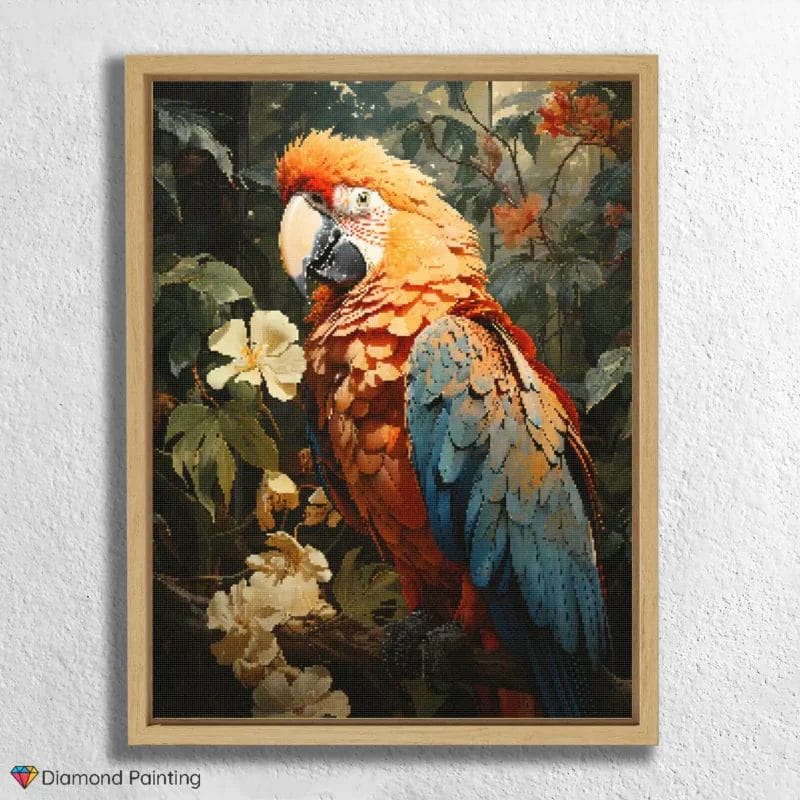 Cute_Jungle_11015_float-diamond-painting-paintingscart Colorful Parrot