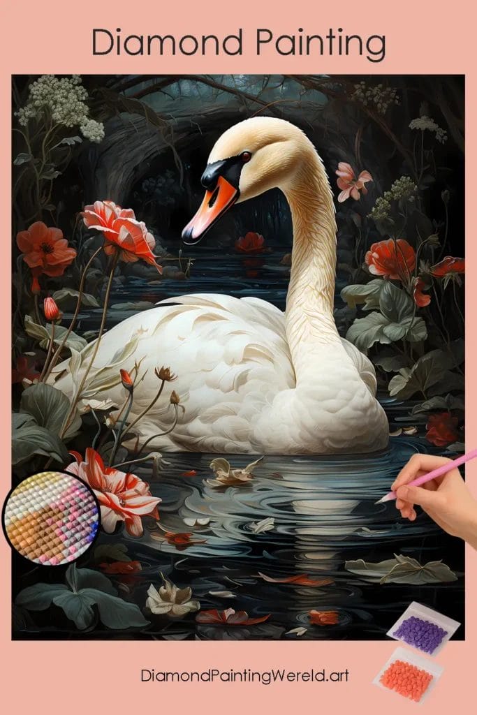 Shy Swan 1 Diamond Painting Wereld Shy Swan