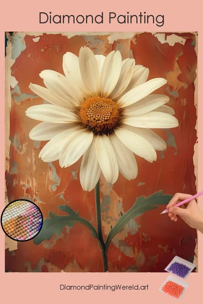 Witte Madeliefjes 1 Diamond Painting Wereld White Daisies